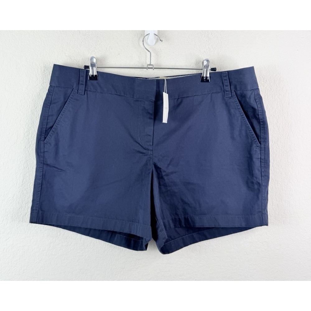 J.Crew Broken-in Chino Shorts Women's 16 6"Navy Blue Mid Rise Preppy NWT